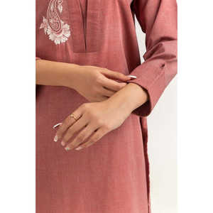 Chemise brodée en coton et lin teint GLW-23-37 - Product Image 5