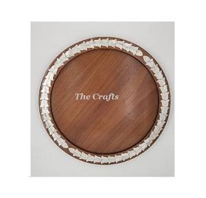 Assiette de service à chocolat en bois en vrac avec assiette de dates de dessert de forme ronde de la meilleure qualité pour la vaisselle - Product Image 2