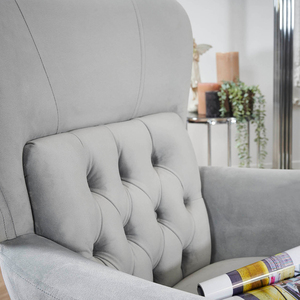 โซฟากำมะหยี่สีเทาประดับด้วยผ้าร่วมสมัยพร้อมฐานโลหะดีไซน์3-Seater หรูหรา4ห้องนั่งเล่นสำนักงานเลานจ์หรือโครงการต้อนรับ - Product Image 2