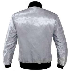 Chaqueta Bomber Varsity de béisbol personalizada para hombre, chaqueta de satén con forro acolchado, logotipo bordado, cuello levantado, Material de lona para invierno - Product Image 4