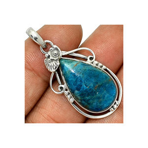 Increíble joyería colgante de piedras preciosas con forma de pera de apatita Natural de Plata de Ley 925 a la venta al mejor precio - Product Image 3