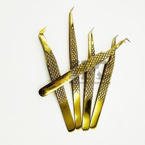 Custom Logo Eyelash Extension Tweezers Private Label Stainless Steel Fiber Tip Tweezers with Sustainable Gold Diamond Grip mink - Product Image 3