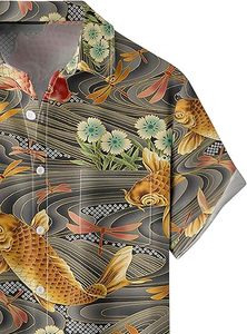 Men's Fashionable Vocation Casual <b>Short</b> <b>Sleeve</b> T-Shirt Custom Pattern Digital Print <b>Button</b> <b>up</b> Aloha Hawaiian Beach Style - Product Image 3