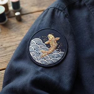 New Arrival Custom Embroidery Eco-Friendly Lightweight <b>Round</b> Sew-On <b>Canvas</b> Fabric Patch OEM Clothing Jackets Hats Bags Uniforms - Product Image 3
