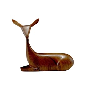 Hand Carved Wooden Crane <b>Sculpture</b> Vintage Teak <b>Wood</b> Bird Statue Animal Figurine Decorative Home Office Desktop Ornament - Product Image 3