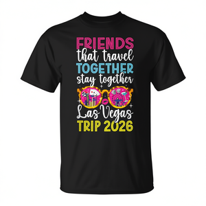 T-shirt personnalisable pour voyage à Las Vegas 2026 pour filles – Vêtement promotionnel - Product Image 2