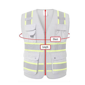 เสื้อกั๊กเพื่อความปลอดภัยที่มีน้ำหนักเบาและระบายอากาศได้ดีแถบสะท้อนแสงเพื่อการมองเห็นสูงสุดในงานก่อสร้าง - Product Image 6