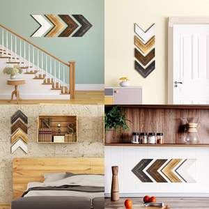 4 pièces Décoration murale rustique en forme de flèche, décoration murale en bois Chevron en bois Chevron Signe décoratif en bois en forme de flèche - Product Image 5