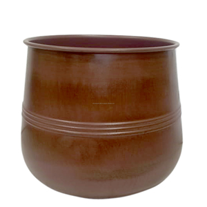 Wholesale Price Metal Stripe Design Modern Flower <b>Plant</b> Pots Large Round Decorative Planter Perfect for Indoor and Outdoor Areas - Product Image 5