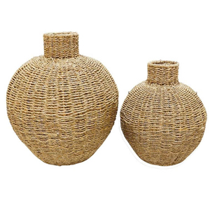 Juego de 3 jarrones redondos artesanales grandes con decoraciones para el jardín del hogar, diseño para plantar en interiores y exteriores - Product Image 3