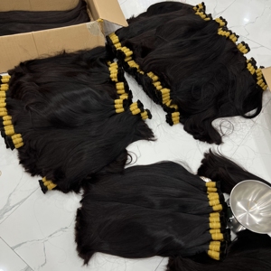 Venta al por mayor puro ruso extensiones de cabello humano crudo de un solo donante Natural recto negro Cutile alineado Remy Virgen de alta calidad - Product Image 6