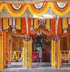 Guirnalda de flores de caléndula artificial cuerdas personalizar Color, tamaño, patrón con tema Diwali Navidad boda fiesta decoración del hogar - Product Image 1