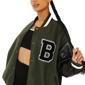 Wholesale Price Customized Logo Printing Design Online Selling Clothing Casual Use <b>Women</b> <b>Varsity</b> <b>Jacket</b> - Product Image 2