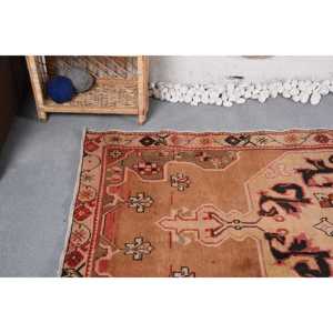 Alfombra Turca Vintage, Alfombra de 4.2x7.4 pies, Alfombra Ikat Beige - Product Image 5