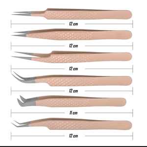 Pinzas para Extensión de Pestañas de Acero Inoxidable Antiestáticas y Duraderas, Puntas Lisas/Serradas/Dentadas, Logotipo Personalizado, Colores en 2 Tonos, Todos los Colores - Product Image 3