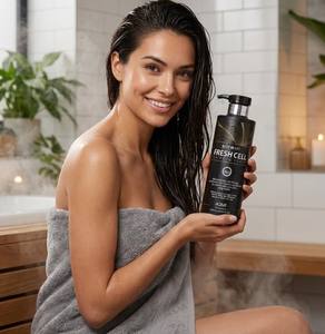 AOMI Shampooing Gel Fraîcheur Cellulaire 500ml Anti-Chute, Anti-Pelliculaire, Rafraîchissant, Nourrissant, Favorisant la Croissance Capillaire, Soin du Cuir Chevelu, Herbal 2-en-1 OEM/ODM - Product Image 1