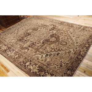 Vintage Oversize Rug 9,9x12,4 ft, <b>Brown</b> Floral Turkish <b>Wool</b> Rug - Product Image 3