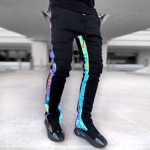 Venta al por mayor Slim Fit Gym Pants Reflective Stripe logotipo personalizado Diseño Entrenamiento Cargo Chándal Hombres Jogger Pantalones - Product Image 2