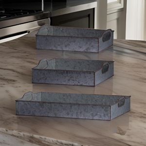 Bandeja de servicio rectangular de plata moderna con diseño texturizado y base resistente, ideal para exhibir y entretener con estilo en el hogar - Product Image 6