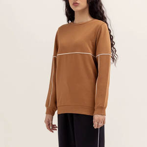 Venta al por mayor caliente popular de buena calidad de las mujeres personalizadas Womens Streetwear algodón liso moda sudaderas para la venta - Product Image 3