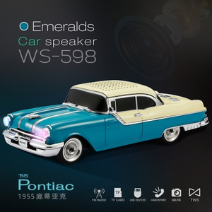 Prise en charge de la <span class=keywords><strong>carte</strong></span> <span class=keywords><strong>SD</strong></span> <span class=keywords><strong>avec</strong></span> <span class=keywords><strong>radio</strong></span> FM Haut-parleur intelligent sans fil Haut-parleur sans fil en forme de voiture classique BT Vintage - Product Image 4