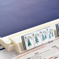 Tuiles de Mahjong Américain de Luxe Let It Snow, Ensemble de 160 Tuiles en Acrylique Premium Noir et Blanc, Collection Designer Ski pour les Fêtes