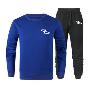 Survêtements à capuche en polaire de qualité décontracté hiver chaud Fitness vêtements d'entraînement 2 pièces veste zippée et pantalon de survêtement ensembles hommes - Product Image 6