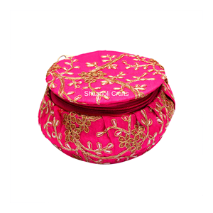 New Arrival Stylish Silk Storage <b>Box</b> With Matka Shape Design Zipper Jewelry Bangle <b>Box</b> for Women Beautiful Bucket Pattern Favor - Product Image 5