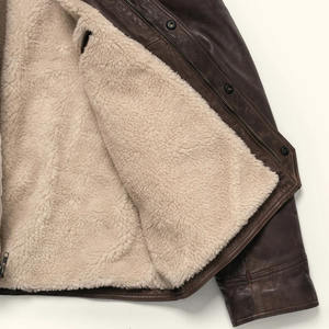 RIVIAN ATLANTIC Chaqueta de invierno informal para hombre de cuero genuino con cuello vuelto y decoración de piel ODM Supply Venta caliente - Product Image 6