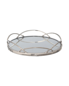 Plateau de service en verre de qualité supérieure avec poignées en métal pour la décoration de mariage Hotels & Homes Vanity - Product Image 1