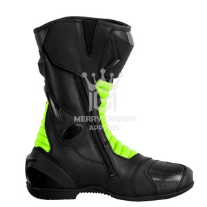 Bottes de moto imperméables Bottes de course Chaussures de moto respirantes en cuir d'équitation Moto et course automobile Moto personnalisée - Product Image 2