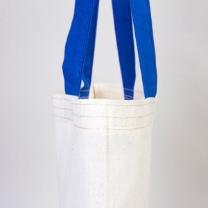 Cotton Tote <b>Bag</b> 14x16 with Saks Blue Handles <b>Reusable</b> Eco-Friendly for Foods Advertising Gifts Heat Transfer Printing Recyclable - Product Image 6