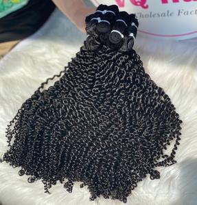 Haute Qualité 100% Remy Cheveux Humains En Gros Vietnamien Vierge Profonde Bouclés Wefted Extensions - Product Image 2