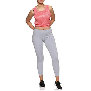 Leggings de gimnasio de cintura media sólidos para mujer, pantalones de Yoga para correr, conjunto de dos piezas, transpirable LICRA ligero/poliéster - Product Image 5