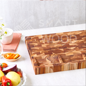 Bloc de boucher rectangulaire en bois de teck au design moderne de Smartwood Company Durable de bonne qualité personnalisable prix d'usine - Product Image 2