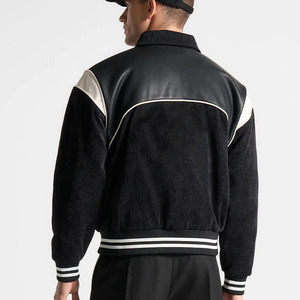 Veste universitaire en laine avec logo personnalisé pour hommes Taille XL Noir College Baseball Letterman avec manches en cuir brodé Saison d'hiver - Product Image 4