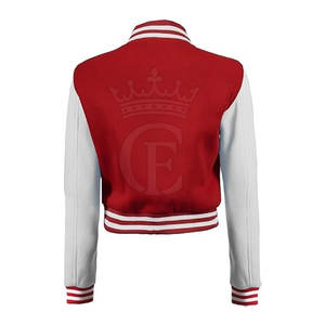 100% laine meilleure vente Crop Letterman veste pour femmes grande taille femmes Crop Letterman veste à vendre - Product Image 4