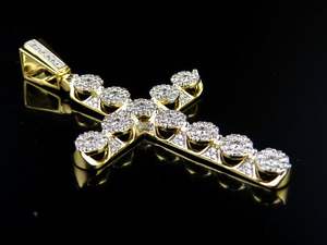 Jesus <b>Cross</b> Fully Iced Out Hip Hop <b>Pendant</b> in Round Cut Moissanite VVs Clarity Diamonds In 925 Sterling <b>Silver</b> - Product Image 4