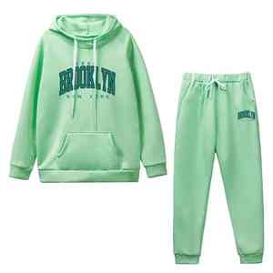 Ensemble de sport décontracté toutes saisons Sweat à capuche et pantalon de survêtement imprimés Brooklyn vert Mode urbaine Respirant et cool dans toutes les couleurs - Product Image 5