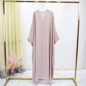 2025 Dubai Style Cute Solid Color Chiffon Eco-Friendly <b>Summer</b> Abaya for Women with Tie Belt Chapel Train & Long Sleeves - Product Image 2