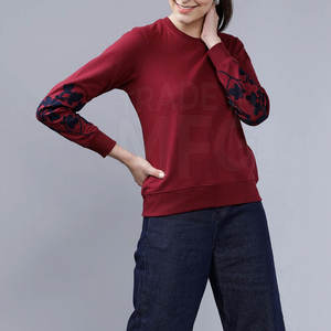 Sudadera de cuello redondo de algodón para mujer, Jersey transpirable con estampado personalizado de fábrica, moda para invierno - Product Image 4