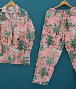 Nouvelle arrivée, vêtements de nuit pour femmes, pyjama en coton imprimé multicolore, chemise et pantalon, vêtements de nuit pour filles, pyjama pour dormir - Product Image 6