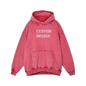2025 Winter Urban Vintage Regular Fit Unisex Fleece Hoodie 3D Embroidery Digital Printing Acid <b>Wash</b> Custom Feel Worn-In Look - Product Image 3