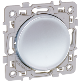 Interrupteur à bouton-poussoir carré argenté 10A - Product Image 1