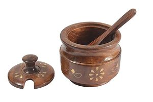 Récipient en bois fait à la main avec couvercle hermétique pour le stockage de la cuisine Récipient en bois écologique pour épices et herbes - Product Image 4