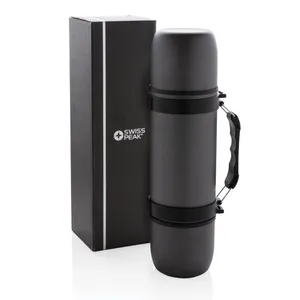 For Swiss Peak Personalized Stainless Steel Tumblers <b>Thermos</b> with 2 <b>Cups</b> Custom Merchandising - Product Image 4