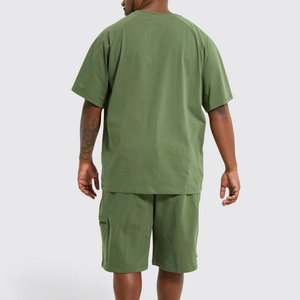 Venta al por mayor 100% algodón hombres Casual camiseta de gran tamaño Loose Fit Drop Shoulder con estampado patrón de peso pesado de talla grande - Product Image 2