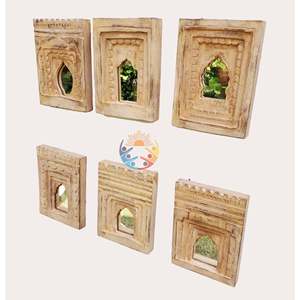 Cadre en bois sculpté de style vintage pour miroir mural, design élégant en bois, artisanat indien - Product Image 2