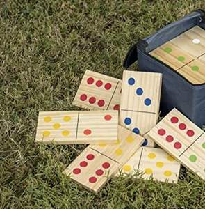 28-Piece Wood Lawn Outdoor Large-Format <b>Domino</b> <b>Set</b> Includes Storage Carry Bag - Product Image 6