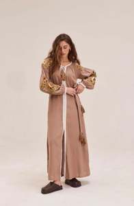 2024 meilleure vente femmes vacances plage décontracté été Chic robe innovante ukrainienne broder Resort porter Relax Fit Maxi robe - Product Image 3